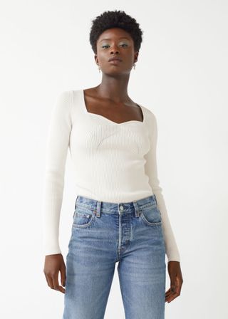 
Other Stories + Fitted Sweetheart Neck Top