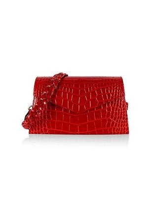 Anima Iris + Zaya Rosso Croc-Embossed Leather Shoulder Bag