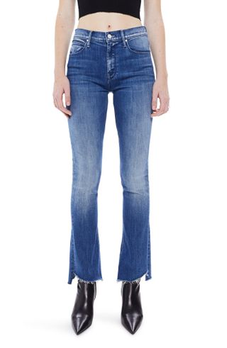 Mother + The Runaway Step Fray Hem Bootcut Jeans