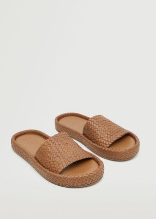 Mango + Leather Braided Sandals