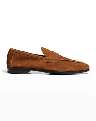Brunello Cucinelli + Suede Penny Loafers
