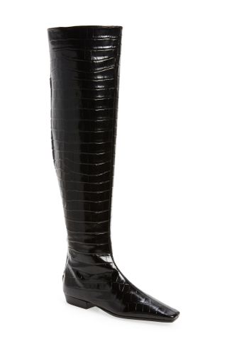 Totême + Croc Embossed Over the Knee Boot