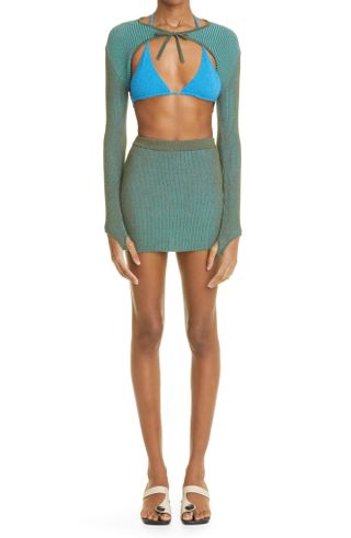 Paloma Wool + Meier Ribbed Organic Cotton Miniskirt