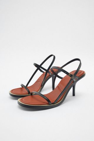 Zara + High Heeled Strap Sandals