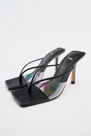 Zara + High Heel Vinyl Sandals