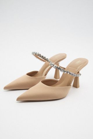 Zara + Rhinestone Heeled Shoes