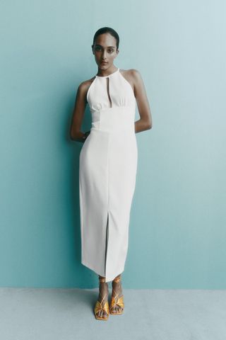 Zara + Halter Dress With Front Opening