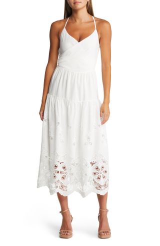 Adelyn Rae + Tania Embroidered Scalloped Tiered Sundress