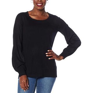 Antthony Design Originals + Square Neck Bishop-Sleeve Sweater