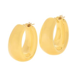 Soave Oro + 14k Gold Electroform Bold Oval Hoop Earrings