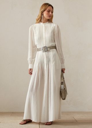 Ralph Lauren + Giedre Linen Voile Long-Sleeve Day Dress