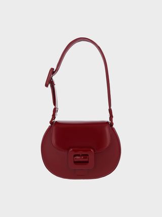 Charles & Keith + Red Lula Patent Buckled Bag