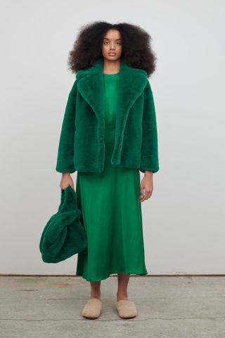 Jakke + Rita Faux Fur Coat Green
