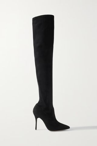 Manolo Blahnik + Pascalarehi 105 Suede Over-The-Knee Boots