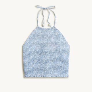 J.Crew + Smocked Organic Cotton Halter Top in Liberty Jacqueline’s Blossom Fabric