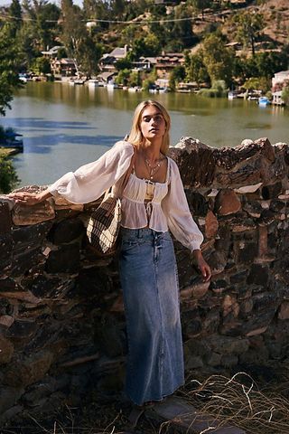 We the Free + Come as You Are Denim Maxi Skirt