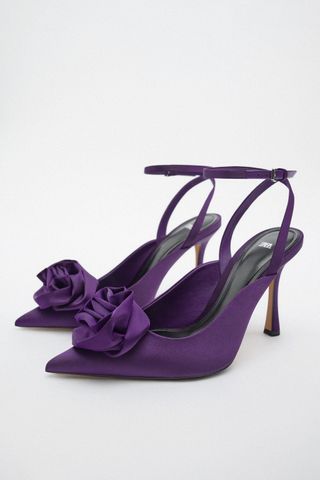 Zara + Flower Heeled Shoes