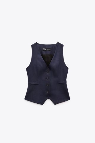 Zara + Tailored Linen Vest