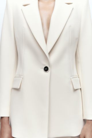 Zara + Button Tailored Blazer