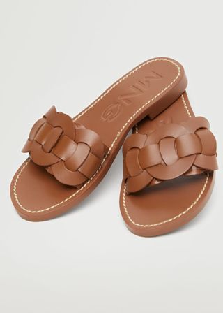 Mango + Leather Braided Sandals