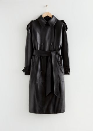 & Other Stories + Oversized Leather Trench Coat