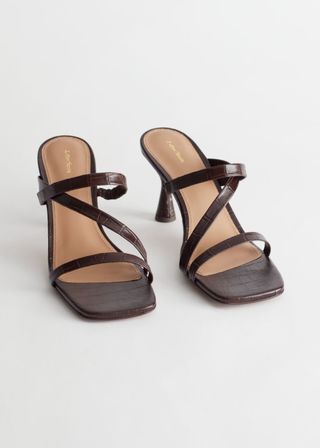 & Other Stories + Croc Embossed Heeled Sandals