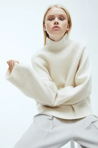H&M + Wool-Blend Mock-Turtleneck Sweater