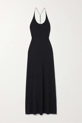 Grace Ling + Embellished Open-Back Stretch-Jersey Maxi Dress