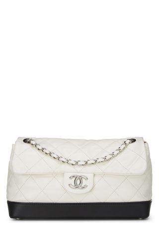 Chanel + White Quilted Lambskin VIP Flap Bag