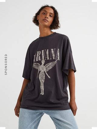 H&M + Long Printed T-Shirt