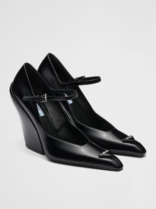 Prada + Brushed Leather Pumps