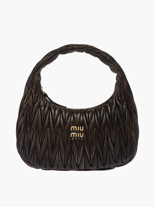 Miu Miu + Miu Wander Matelassé Nappa Leather Hobo Bag