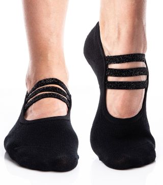 2 Pair / Womens Yoga/pilates Non Slip Toe Socks Cotton Plus