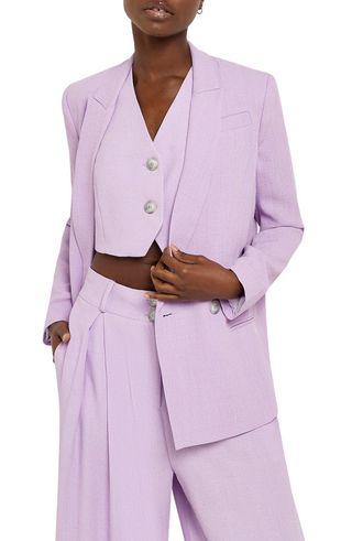 River Island + Structured Double Breasted Blazer