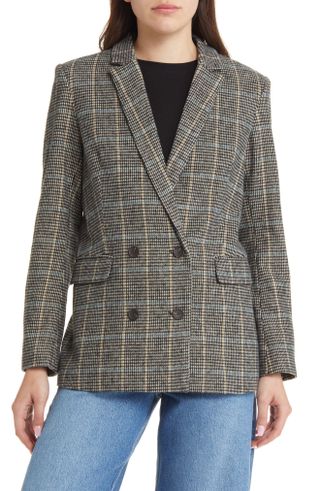 Rails + Cody Houndstooth Check Double Breasted Blazer