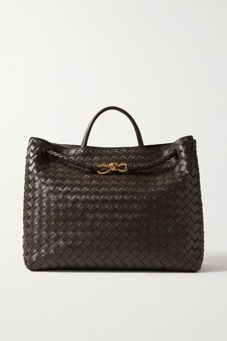 Bottega Veneta + Andiamo Embellished Intrecciato Leather Tote