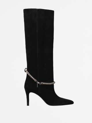 Zara + Heeled Suede Boots