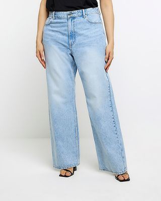 River Island + Plus Straight Mid-Size Jeans