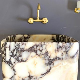 AtaMarbleDesign + Calacatta Viola Marble Sink Wall Mount