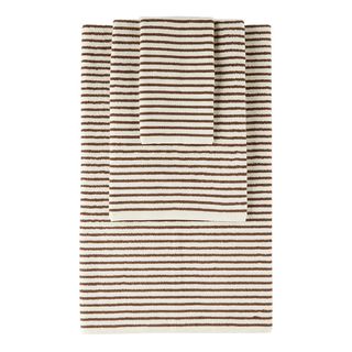 Tekla + Off-White & Brown Organic Three-Piece Towel Set