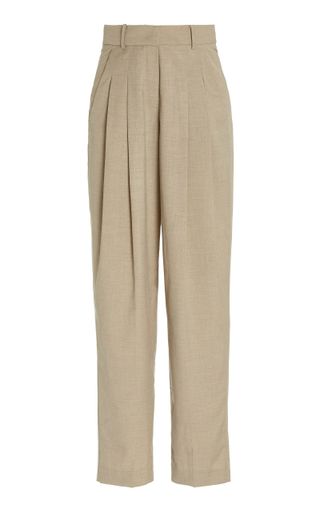 The Frankie Shop + Gelso Pleated Suiting Wide-Leg Trousers