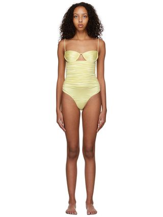 Isa Boulder + Ssense Exclusive Yellow Ripple One-Piece Swimsuit