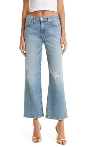 Ramy Brook + Angela Ripped Crop Flare Jeans