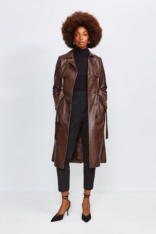 Karen Millen + Leather Trench Coat