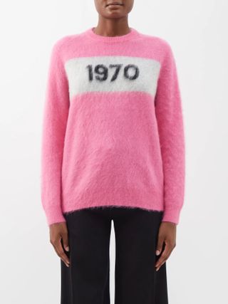 Bella Freud + 1970 Intarsia Mohair-Blend Sweater