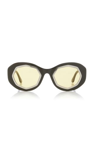 Marni + Mount Bromo Oval-Frame Acetate Sunglasses