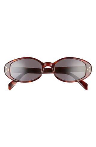 Celine + Triomphe Dot 52mm Oval Sunglasses