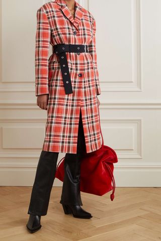 Acne Studios + Belted Checked Cotton-Blend Twill Coat