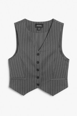 Monki + Grey Pinstripe Suiting Vest