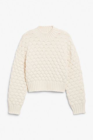 Monki + Oversized White Knit Sweater